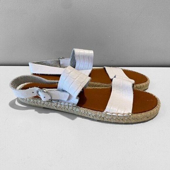 Dalsom Espadrilles Sandals Shoes White Crocodile Leather 9 - Picture 3 of 9